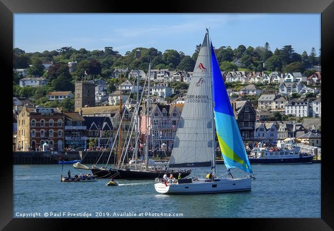 Sailing into Dartmouth Framed Print by Paul F Prestidge