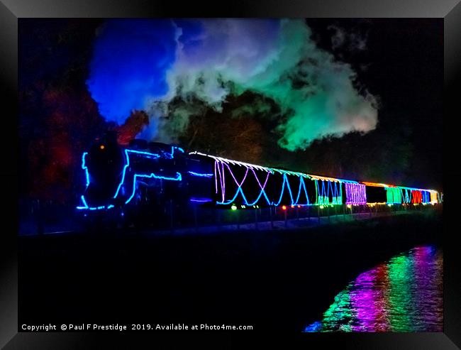 The Train of Lights at Kingswear Framed Print by Paul F Prestidge