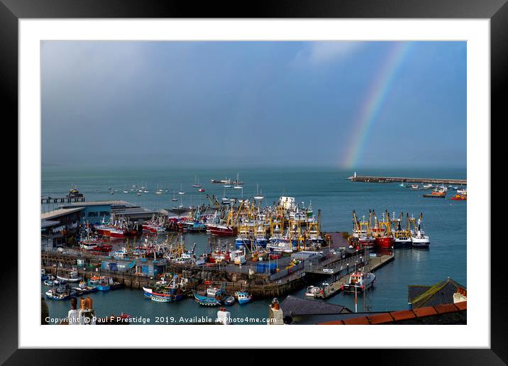 Stormy Christmas Eve in Brixham Harbour Framed Mounted Print by Paul F Prestidge