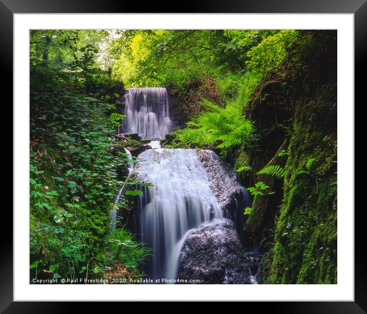 Waterfall near Chudleigh, Devon Framed Mounted Print by Paul F Prestidge