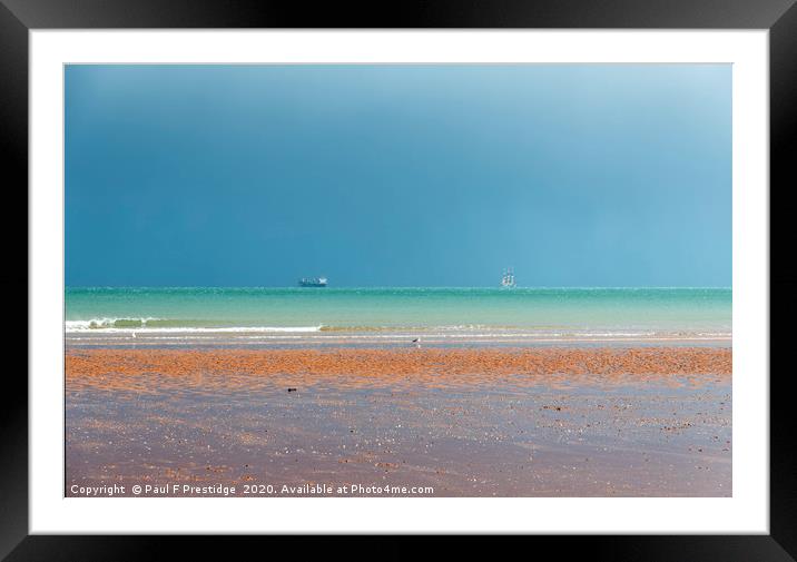 Bands of Colour at Preston Sands. Framed Mounted Print by Paul F Prestidge