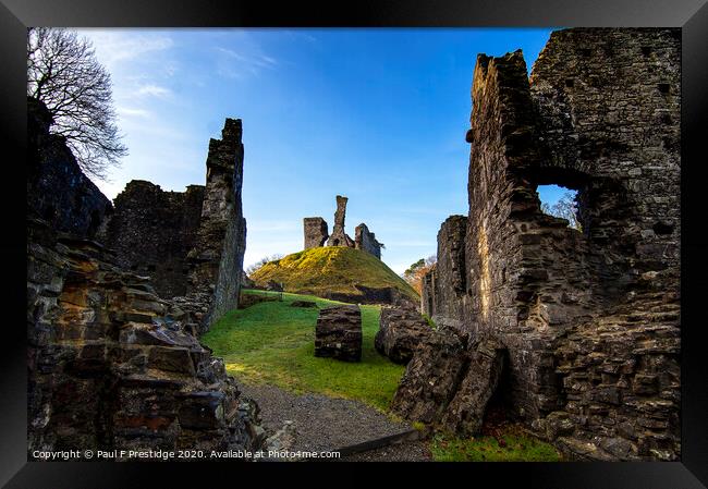 Okehampton Castle Ruins Framed Print by Paul F Prestidge