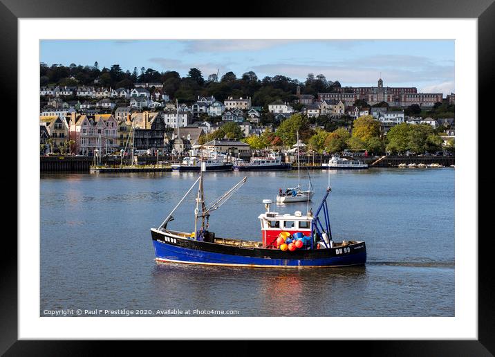 Crab Fishing Boat at Dartmouth UK Framed Mounted Print by Paul F Prestidge