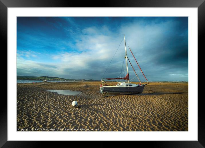 Yacht on the Sand, Exmouth Framed Mounted Print by Paul F Prestidge
