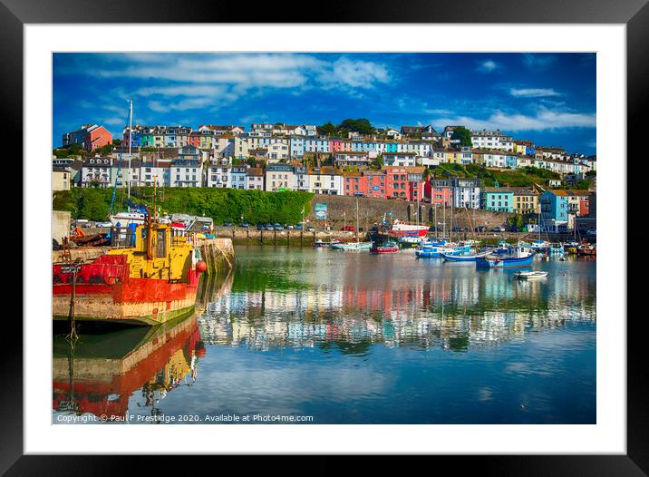 The Colours of Brixham Harbour  Framed Mounted Print by Paul F Prestidge