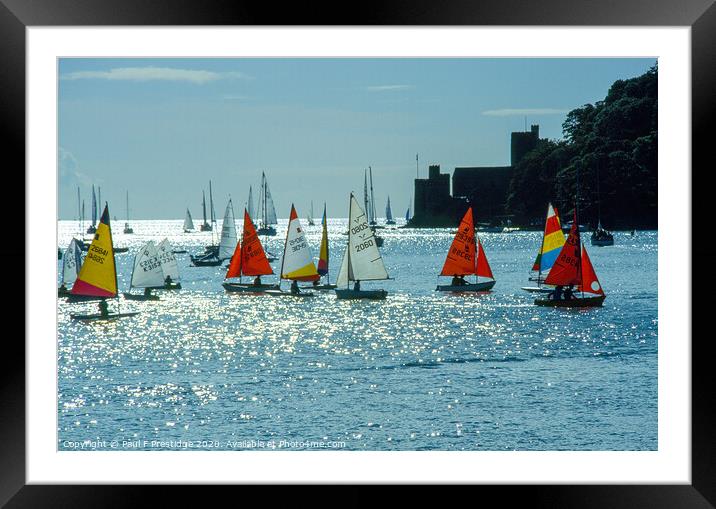 Dinghy racing at Dartmouth Framed Mounted Print by Paul F Prestidge