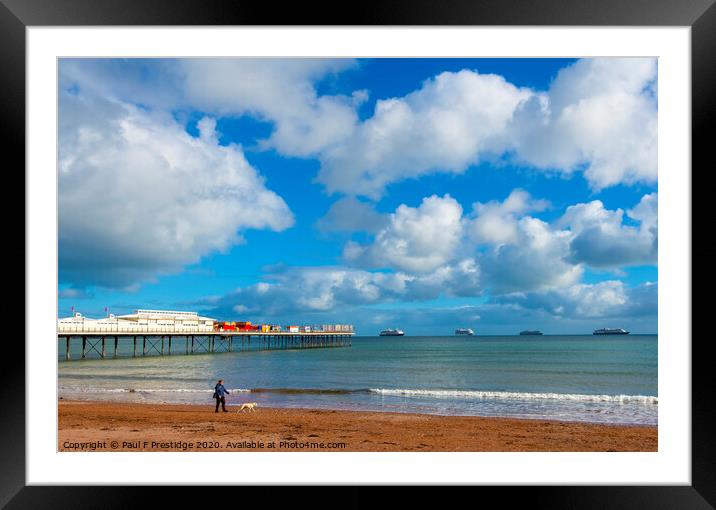 Paignton Beach, Devon Framed Mounted Print by Paul F Prestidge