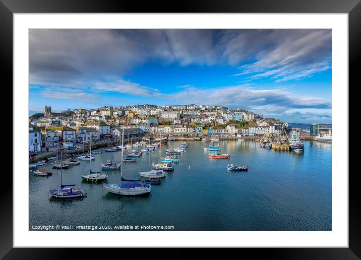 Brixham at Christmas Framed Mounted Print by Paul F Prestidge