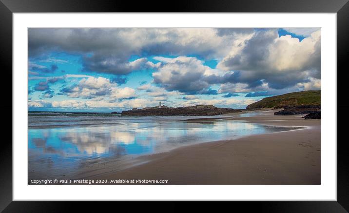 Reflections at Godrevy Framed Mounted Print by Paul F Prestidge