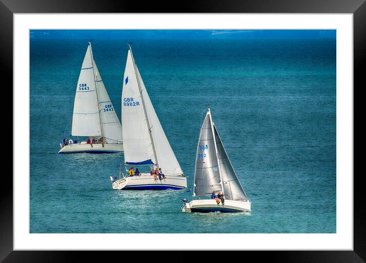 Battle of the Yachts Framed Mounted Print by Paul F Prestidge