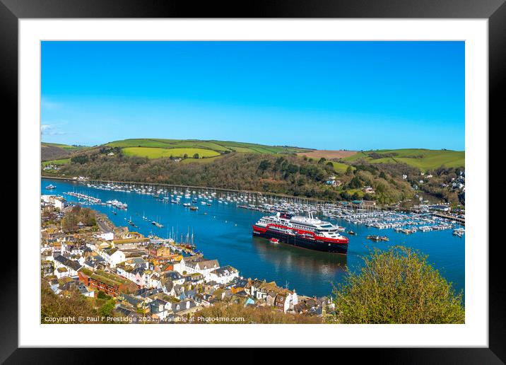 Dartmouth and the River Dart Framed Mounted Print by Paul F Prestidge