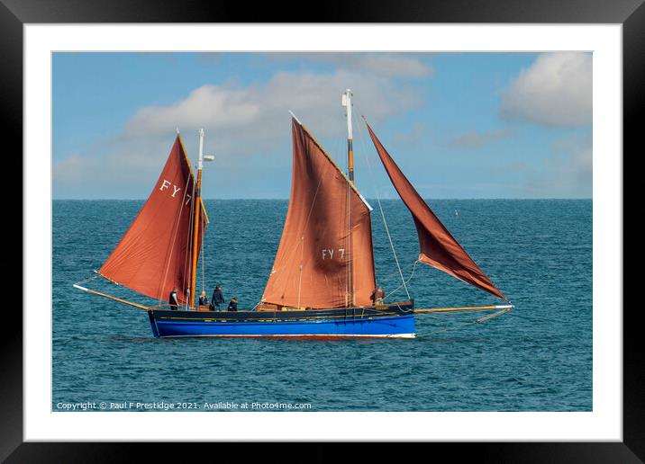 Our Daddy, Looe Lugger  Framed Mounted Print by Paul F Prestidge