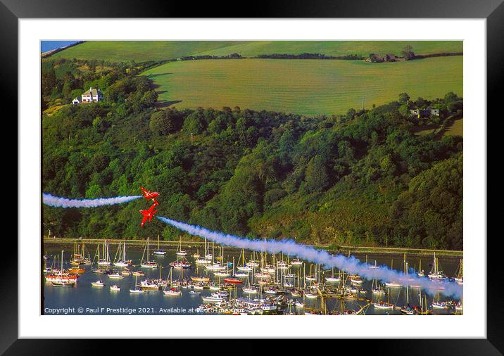 The Red Arrows at Dartmouth Regatta Framed Mounted Print by Paul F Prestidge