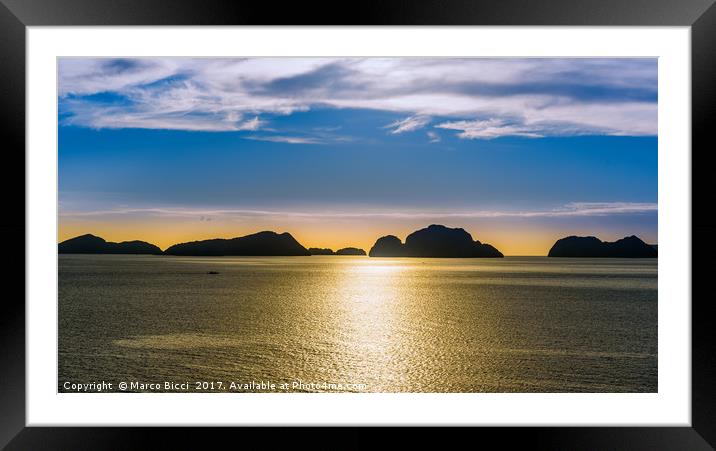 Sunset in the Philippines  Framed Mounted Print by Marco Bicci