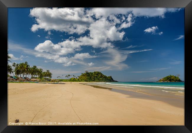 Tropical beach Framed Print by Marco Bicci