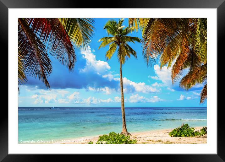 Caribbean landscape Framed Mounted Print by Marco Bicci