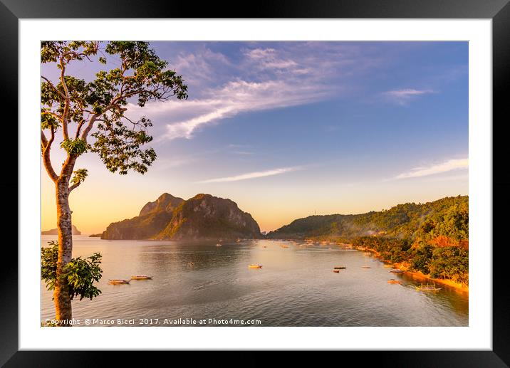 Sunset in Palawan Framed Mounted Print by Marco Bicci