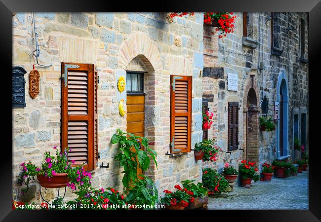 Town in Umbria, Italy Framed Print by Marco Bicci
