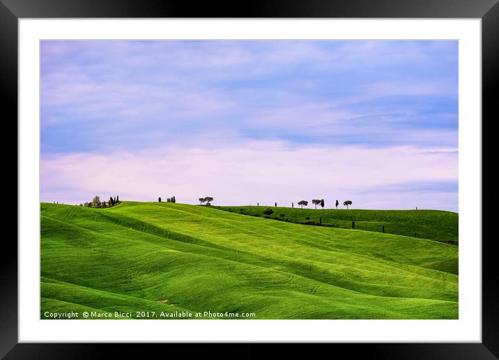 Val d'Orcia landscape Framed Mounted Print by Marco Bicci
