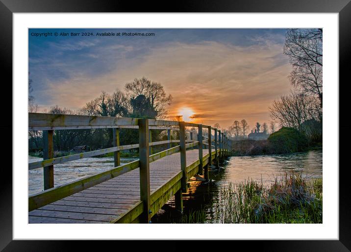 Evening over the River Test Framed Mounted Print by Alan Barr