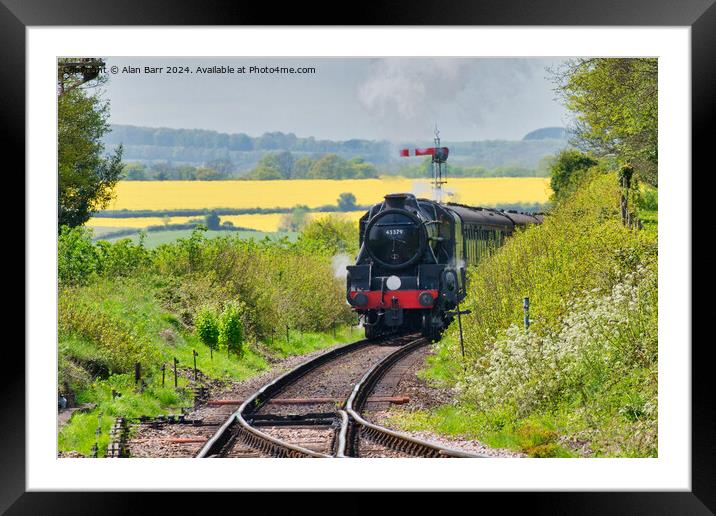 Watercress Line Steam Train  Framed Mounted Print by Alan Barr