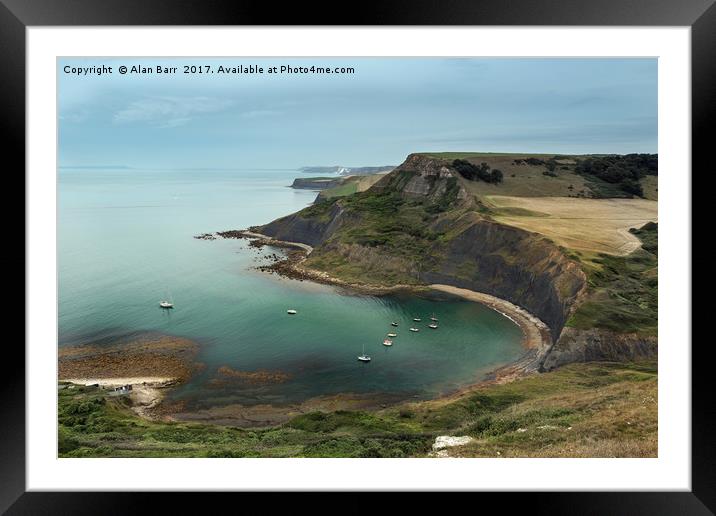 Yachts Anchored in Chapman's Pool, Dorset  Framed Mounted Print by Alan Barr