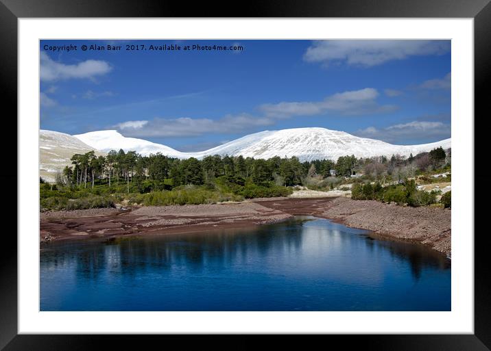 Winter Snow Capped Mountains in the Brecon Beacons Framed Mounted Print by Alan Barr