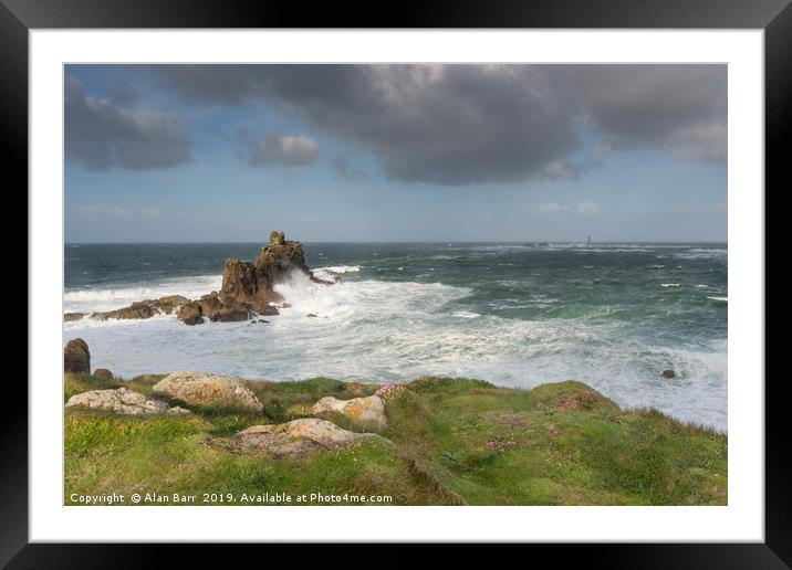 Sea and Rock Cornwall’s Armed Knight Framed Mounted Print by Alan Barr