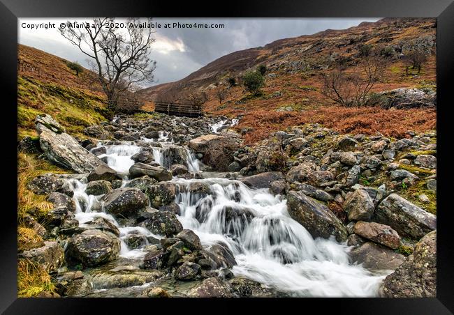Lake District Cumbrian Mountain Stream Framed Print by Alan Barr