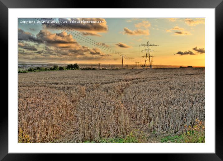 Hampshire Cornfield at Dusk Framed Mounted Print by Art G