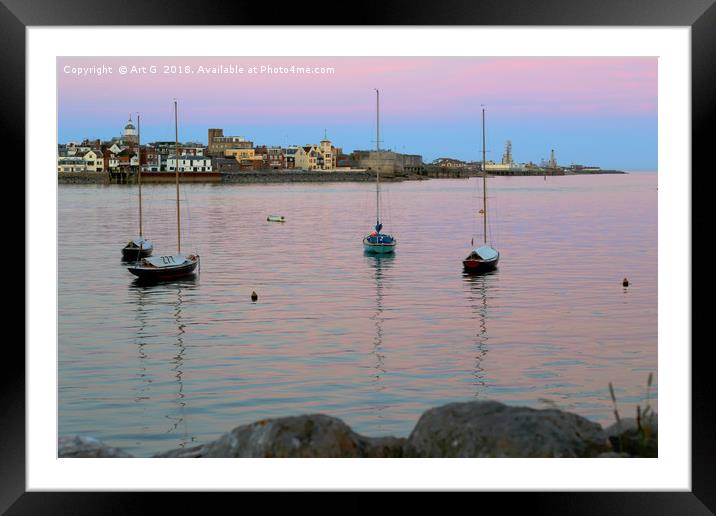 Portsmouth Harbour Sunset Framed Mounted Print by Art G