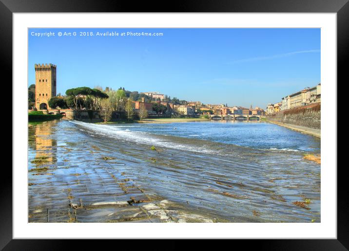 Arno River in Florence Framed Mounted Print by Art G