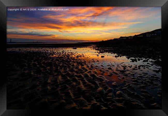 Meon Shore Sunset Framed Print by Art G