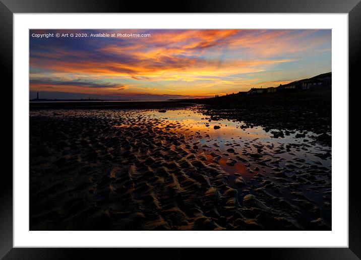 Meon Shore Sunset Framed Mounted Print by Art G