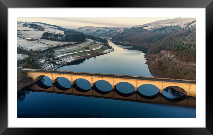Ladybower winter reflections Framed Mounted Print by Graham Morris