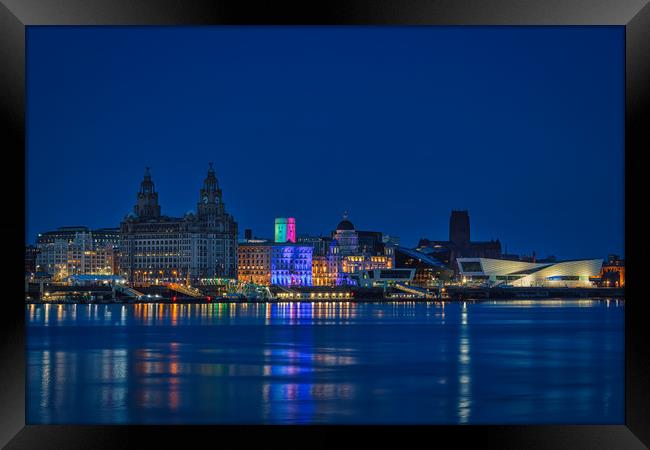 Liverpool Nightscape Framed Print by Graham Morris