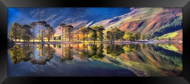 Summer Morning Reflections at Buttermere Framed Print by Dave Massey