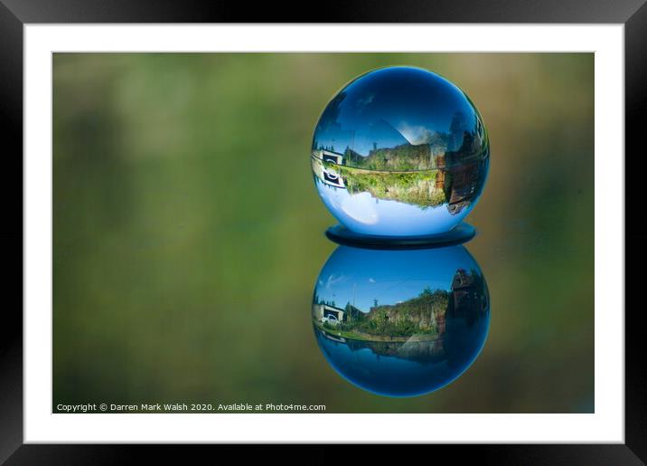Lensball Reflection Framed Mounted Print by Darren Mark Walsh