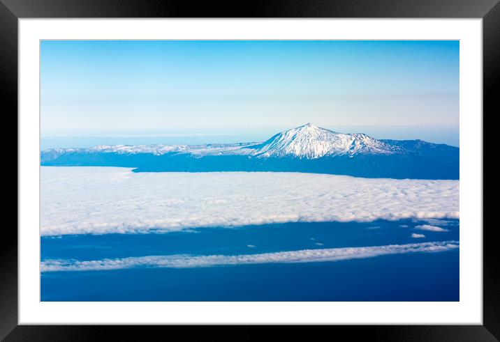 Snow Covered Mount Teide Tenerife Framed Mounted Print by Alan Jackson