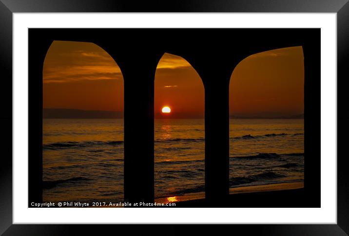 Sunset through the arches Framed Mounted Print by Phil Whyte