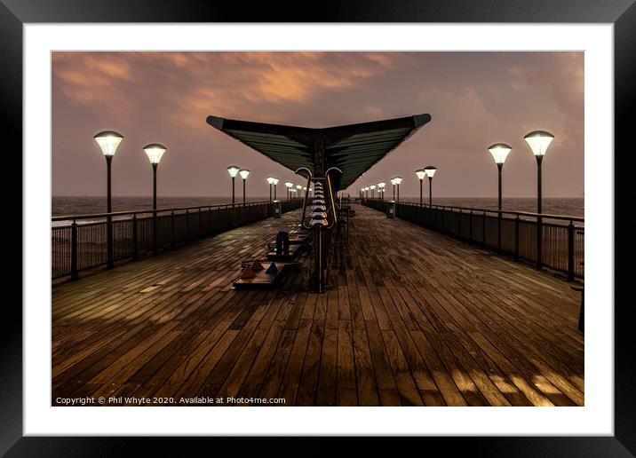 Boscombe Pier on a Stormy Evening Framed Mounted Print by Phil Whyte