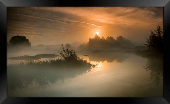 Sunrise River tame Framed Print by Nick Lukey