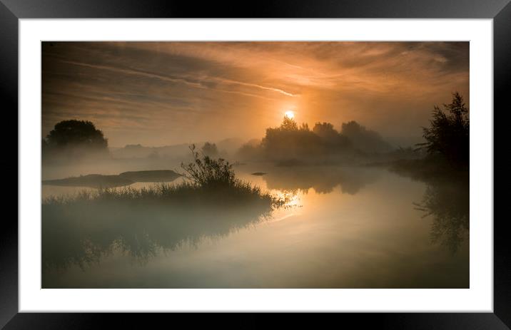 Sunrise River tame Framed Mounted Print by Nick Lukey
