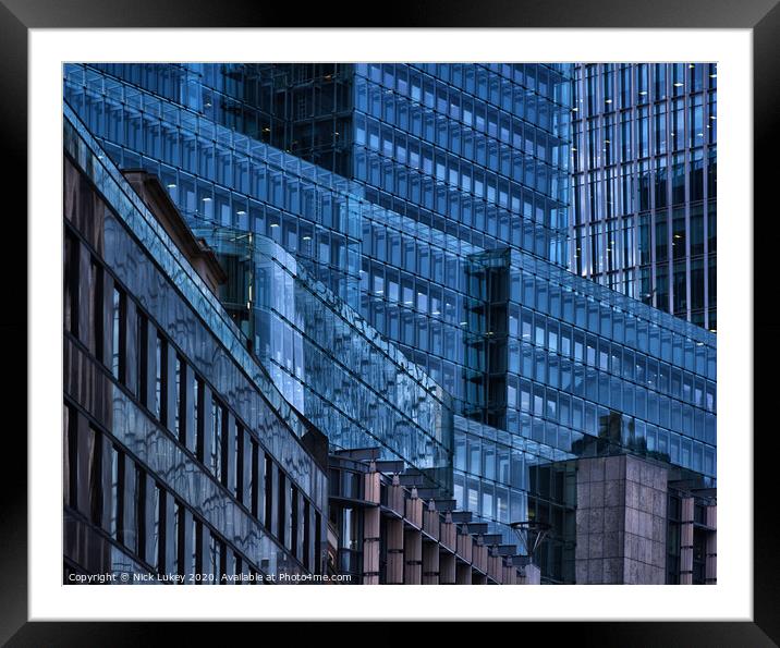 Abstract glass building city of London Framed Mounted Print by Nick Lukey