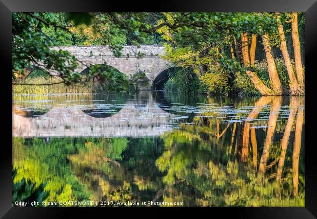 Stour Bridge Summer reflections Framed Print by sam COATSWORTH