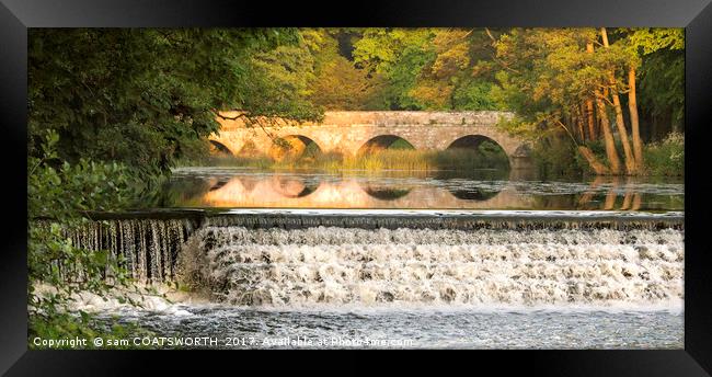 Weir Stour Reflections Framed Print by sam COATSWORTH