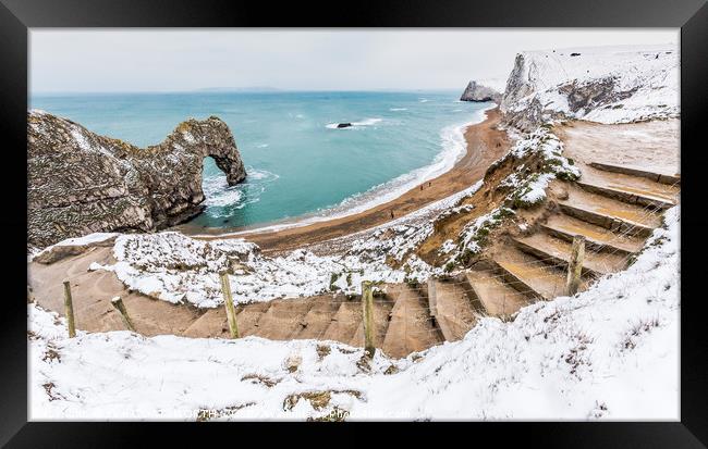 Jurassic Ice Durdle Doot Framed Print by sam COATSWORTH