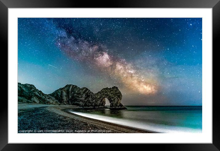Durdle Door Gateway to the Milkyway Framed Mounted Print by sam COATSWORTH