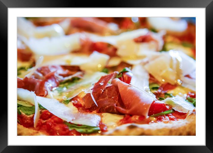 Pancetta Parmesan and Arugula Pizza Framed Mounted Print by Darryl Brooks