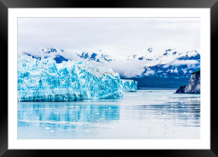 Blue Hubbard Glacier Framed Mounted Print by Darryl Brooks
